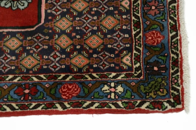 Red Floral 3X9 Bidjar Persian Runner Rug - 9