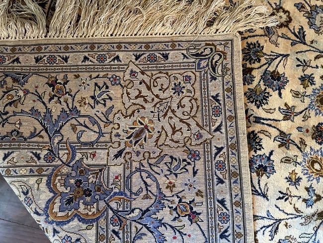 Very Fine Hand Knotted Persian Silk Rug 6.4x4.2 ft - 7