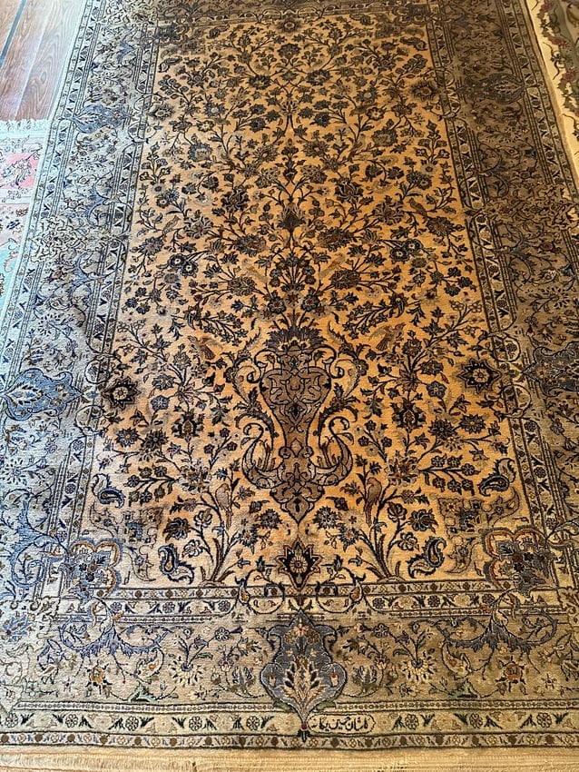Very Fine Hand Knotted Persian Silk Rug 6.4x4.2 ft - 8