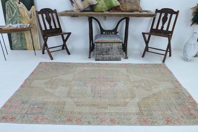 4'3'' x 7'1'' Turkish Handmade Kilim Rug - 1041 - 2