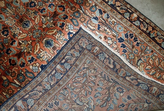 Handmade antique Persian Sarouk rug 3.4' x 5.4' (103cm x 164cm) 1920s - 6