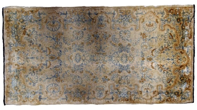Handmade antique Persian Kerman rug 2.10' x 5.3' ( 89cm x 161cm ) 1920s - 2