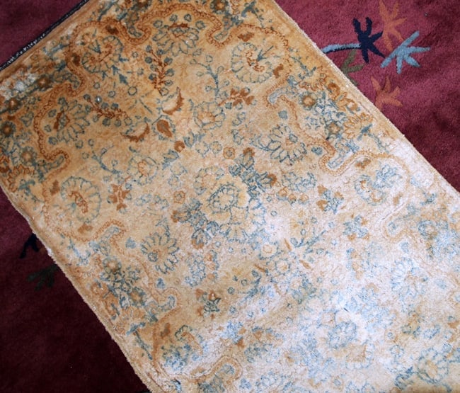 Handmade antique Persian Kerman rug 2.10' x 5.3' ( 89cm x 161cm ) 1920s - 3