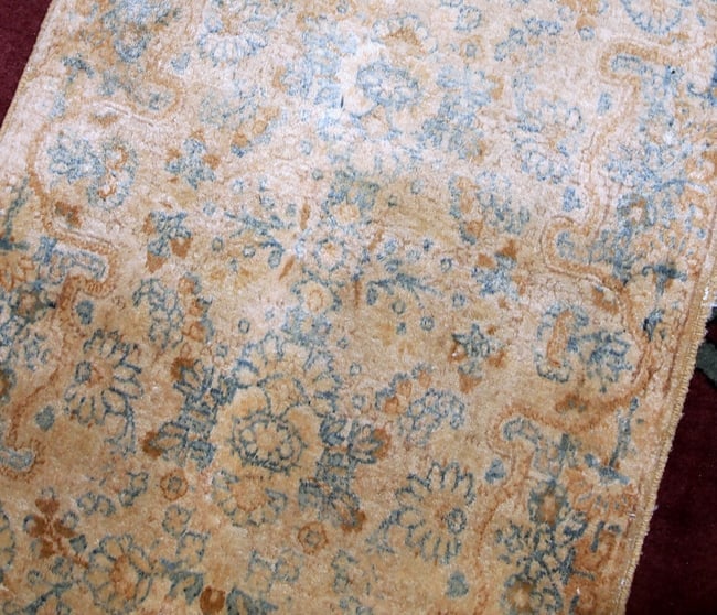 Handmade antique Persian Kerman rug 2.10' x 5.3' ( 89cm x 161cm ) 1920s - 4