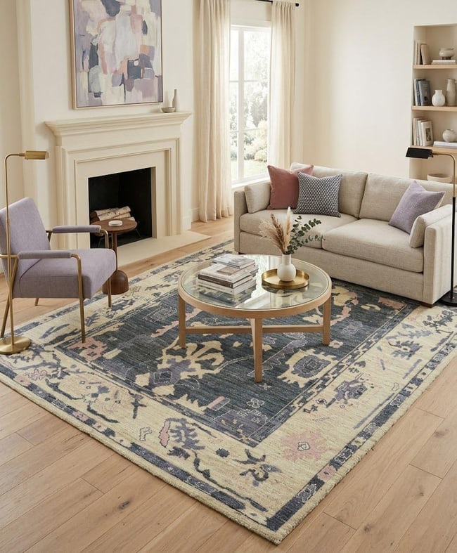 Gray Floral Oushak Peshawar 8'6X10 Pakistan Oriental Rug - 2