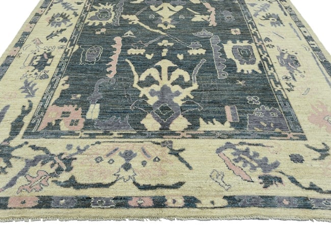 Gray Floral Oushak Peshawar 8'6X10 Pakistan Oriental Rug - 4