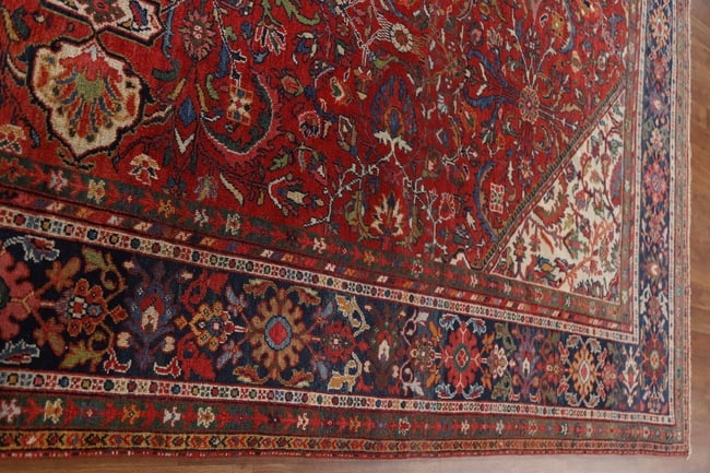 Pre-1900 Vegetable Dye Sultanabad Persian Area Rug 10x13 - 18