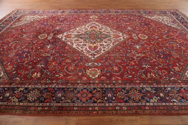 Pre-1900 Vegetable Dye Sultanabad Persian Area Rug 10x13 - 19