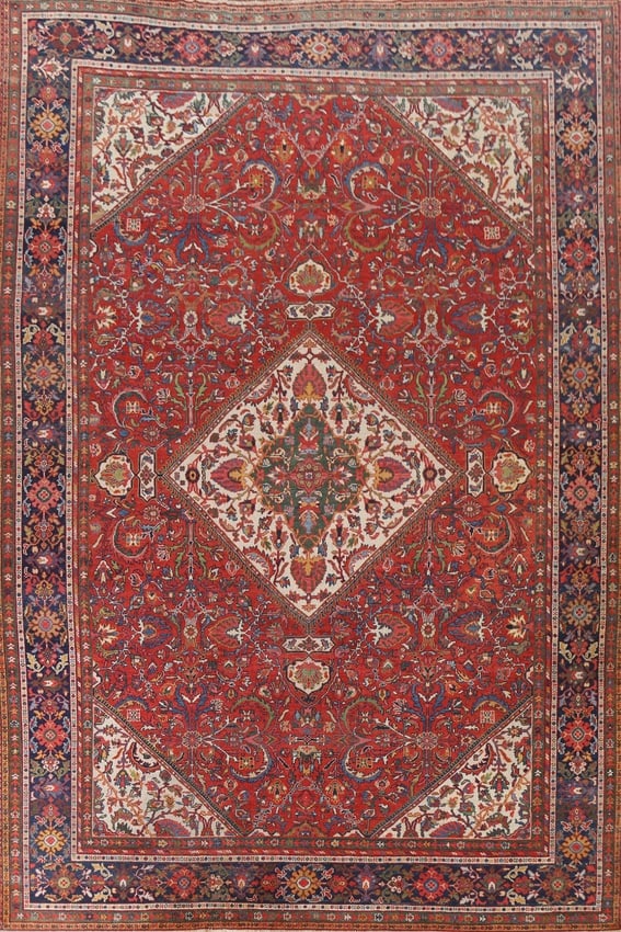 Pre-1900 Vegetable Dye Sultanabad Persian Area Rug 10x13: Title: Pre-1900 Vegetable Dye Sultanabad Persian Area Rug 10x13 Description:A Beautiful Genuine Iran ( Persia ) Sultanabad rug is Hand Knotted by skillful weavers in Iran ( Persia ) with100% Wool Mate