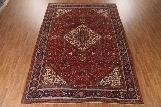 Pre-1900 Vegetable Dye Sultanabad Persian Area Rug 10x13 - 20