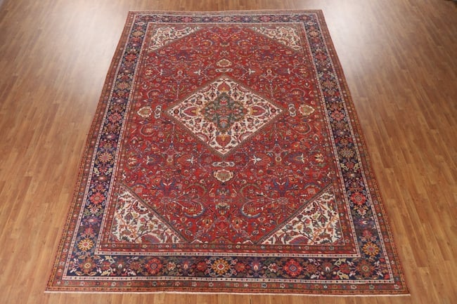 Pre-1900 Vegetable Dye Sultanabad Persian Area Rug 10x13 - 3