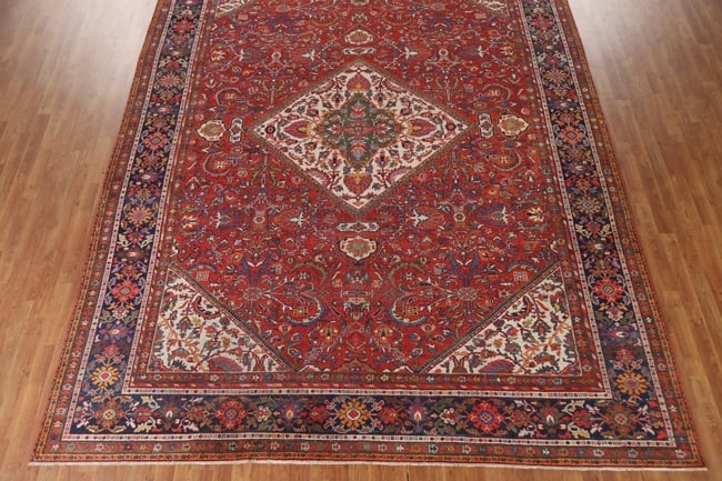 Pre-1900 Vegetable Dye Sultanabad Persian Area Rug 10x13 - 6