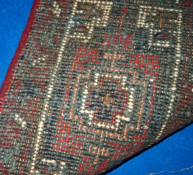 Handmade vintage Persian Hamadan rug 1.3' x 1.9' (41cm x 59cm) 1970s - 6