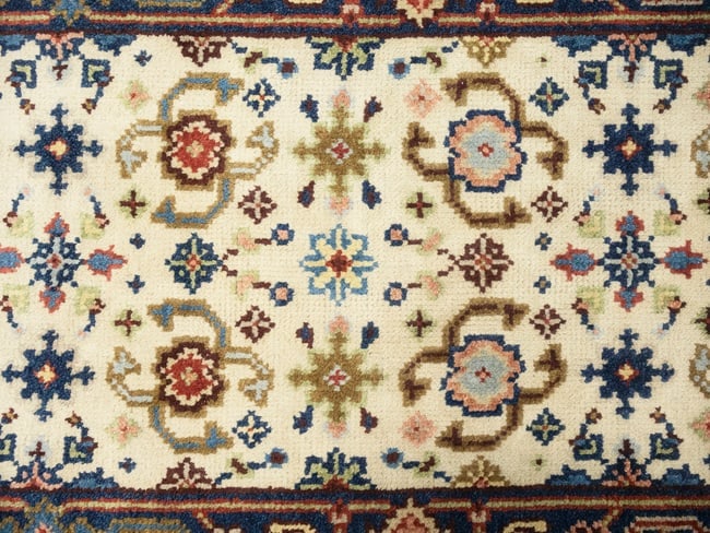 Cream Floral 2'6X23'4 Chobi Oriental Runner Rug - 9