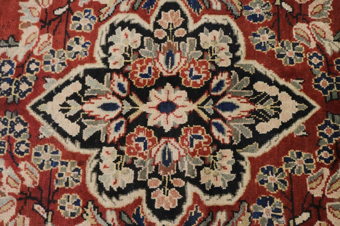 Antique Red Floral Classic 11X14 Mahal Persian Rug - 7