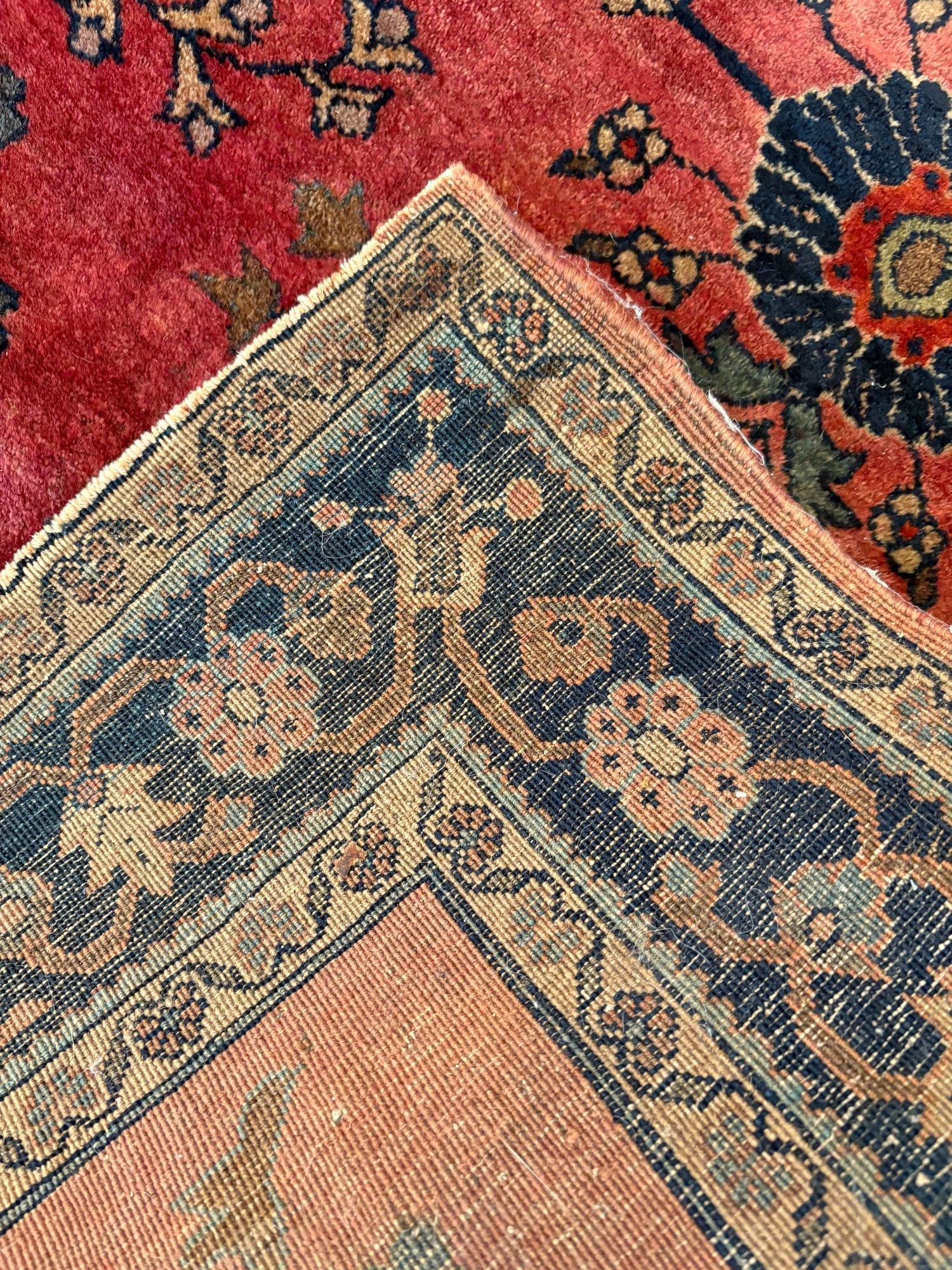 Antique Hand Knotted Persian Sarouk Rug 3.4x5 ft - 7