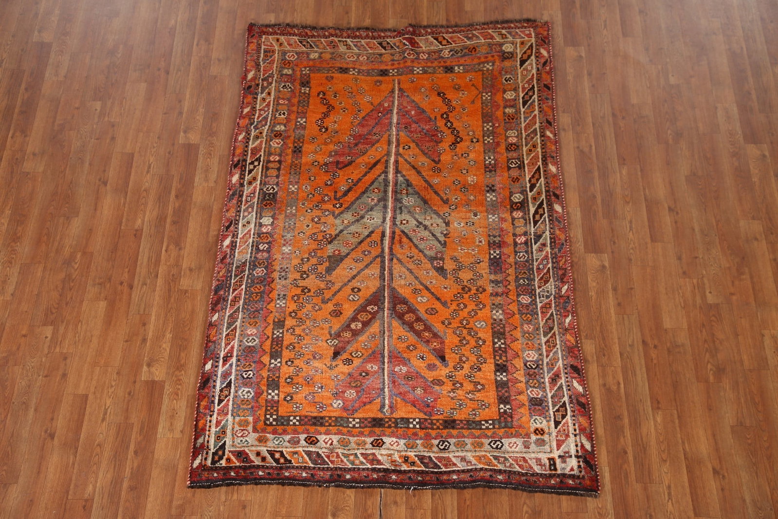 Antique Vegetable Dye Shiraz Persian Rug 4x6 - 3