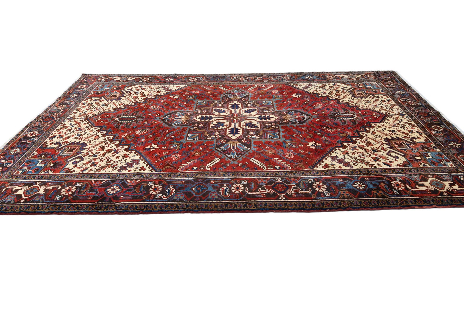 Vintage Geometric Red 7X10 Heriz Persian Rug - 7