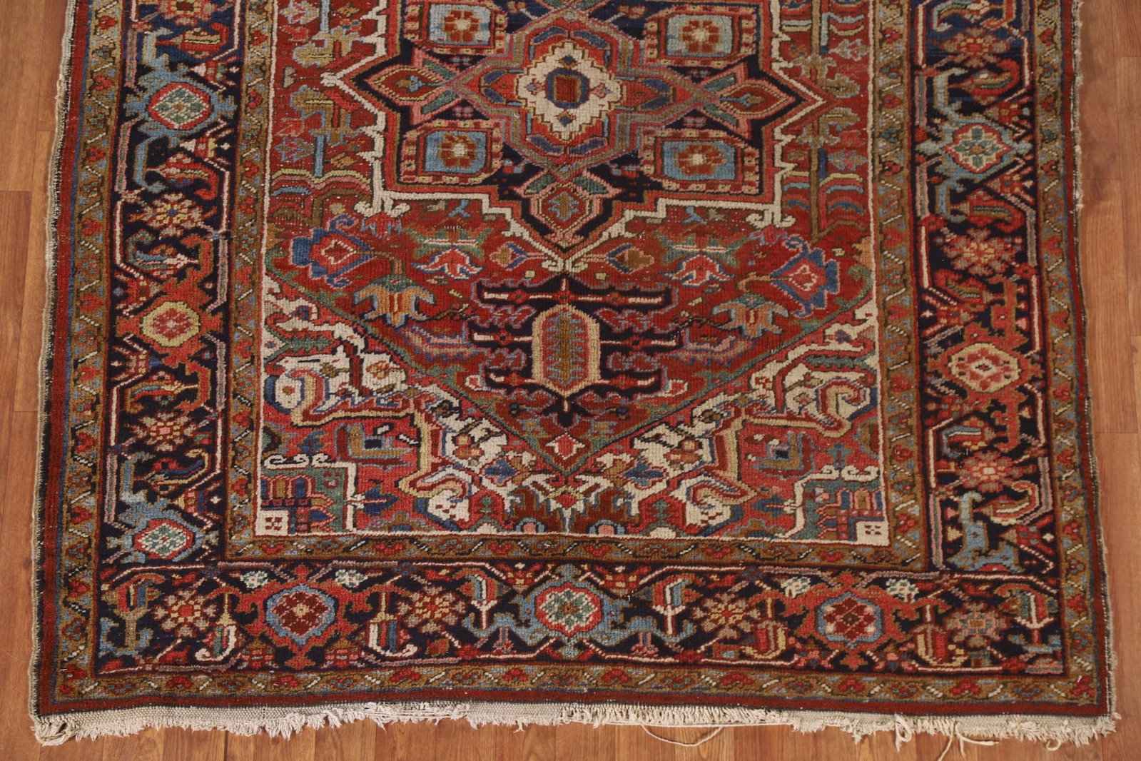 Pre-1900 Antique Vegetable Dye Heriz Serapi Persian Rug 5x6 - 6