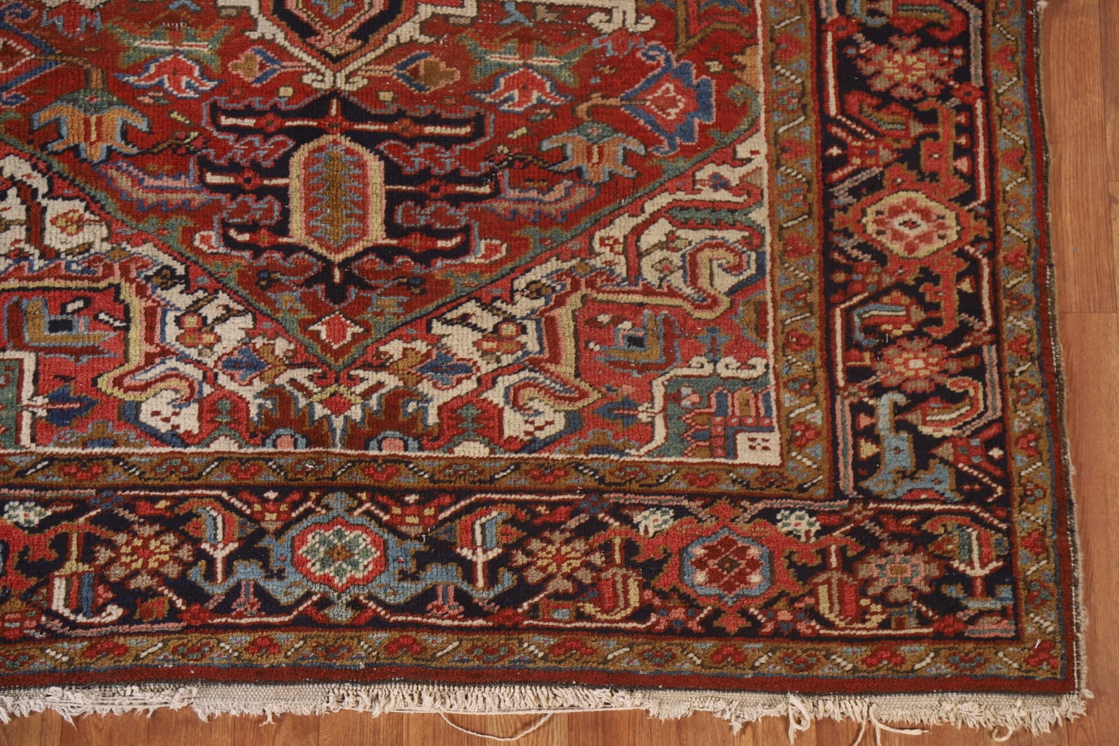 Pre-1900 Antique Vegetable Dye Heriz Serapi Persian Rug 5x6 - 7