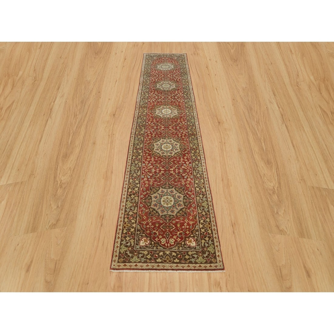 Teal Overdyed Vintage Persian Bakhtiar Hand Knotted Wool Fragment Rug - 2