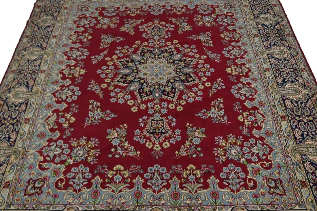 Semi Antique Red Classic 10X13 Kerman Persian Wool Rug - 4