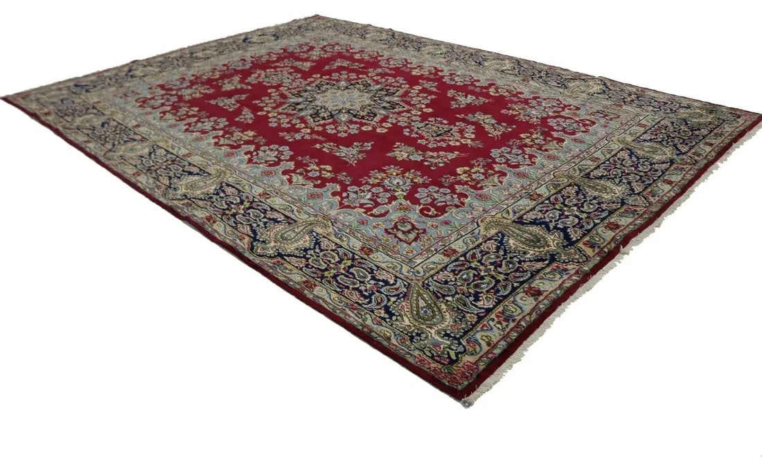 Semi Antique Red Classic 10X13 Kerman Persian Wool Rug - 5