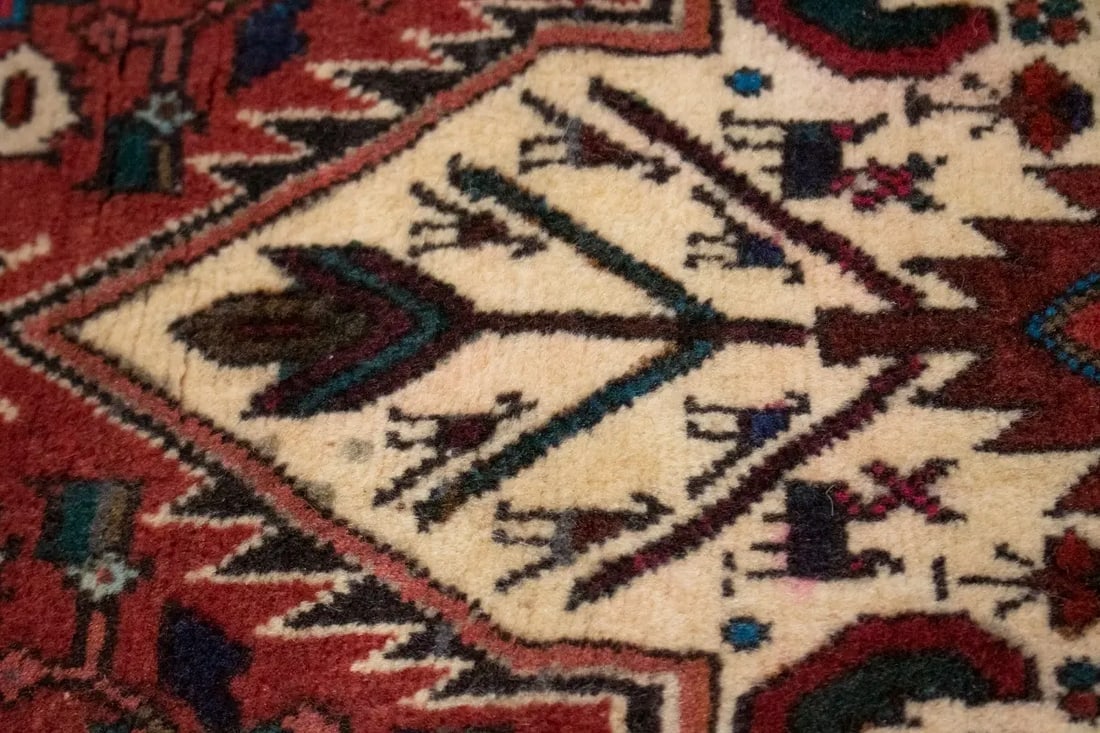 Vintage Floral Geometric 3X5 Bidjar Persian Rug - 7