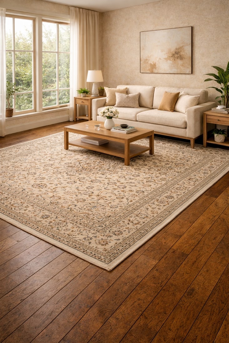 Vintage Beige Traditional 8X12 Kashan Persian Rug - 2