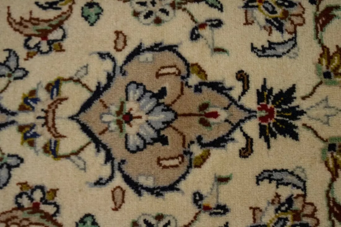 Vintage Beige Traditional 8X12 Kashan Persian Rug - 7