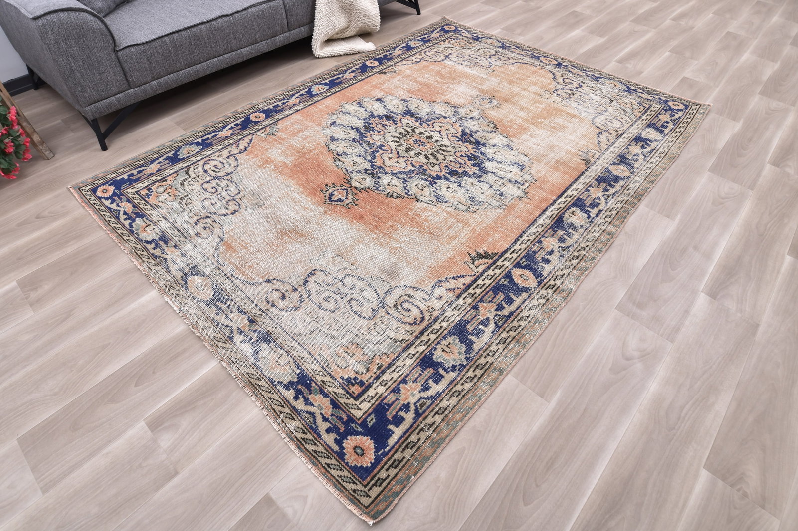 6'0'' x 8'4'' Turkish Vintage Runner Rug - 240935 - 2