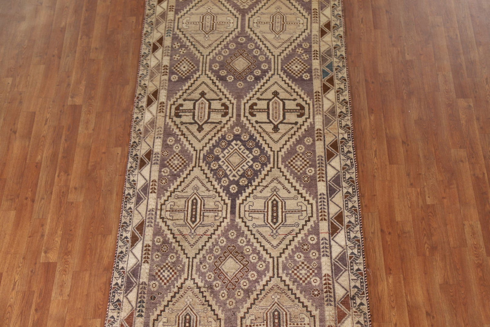 Antique Wool Qashqai Persian Runner Rug 4x10 - 4