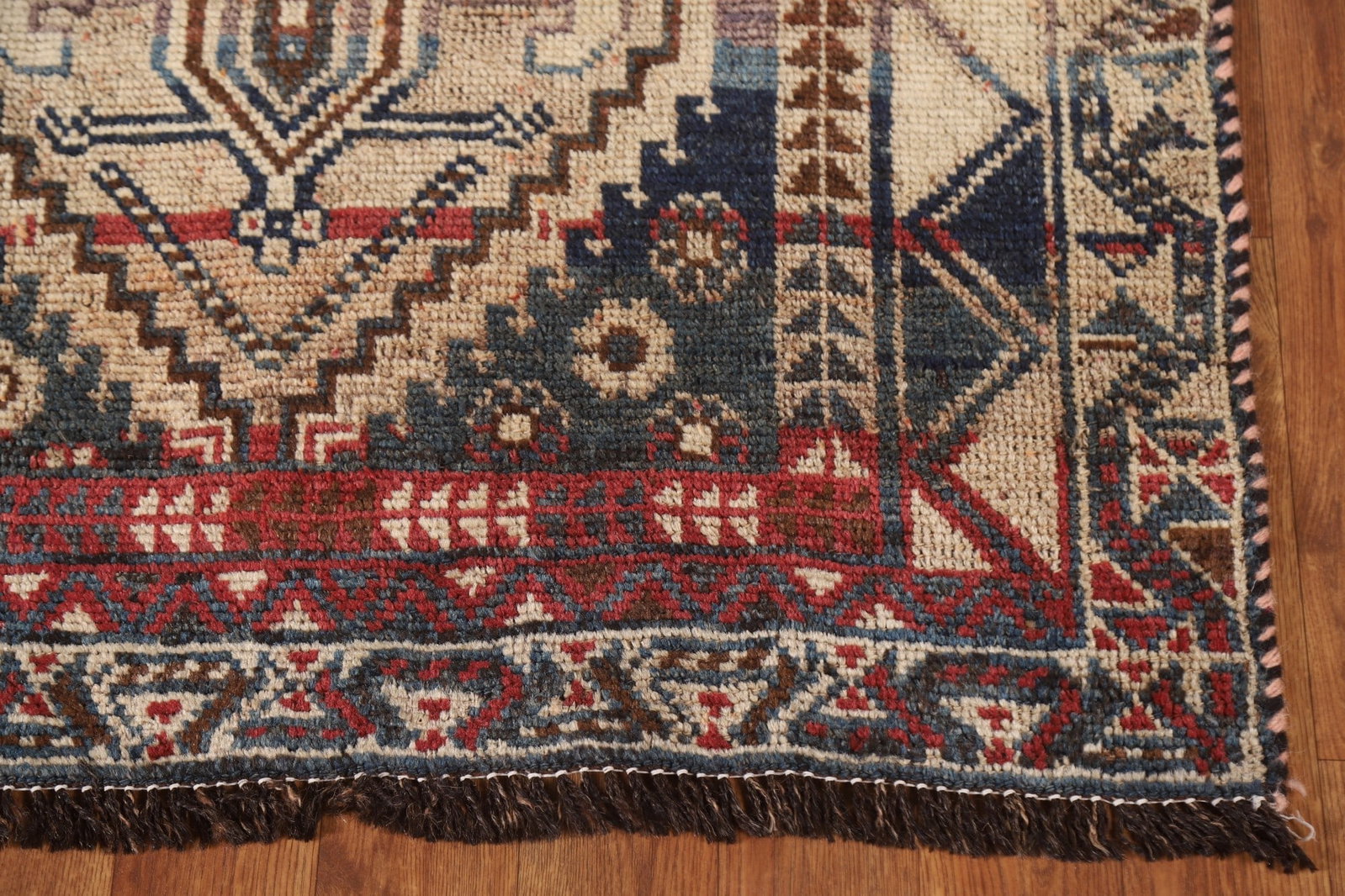Antique Wool Qashqai Persian Runner Rug 4x10 - 7