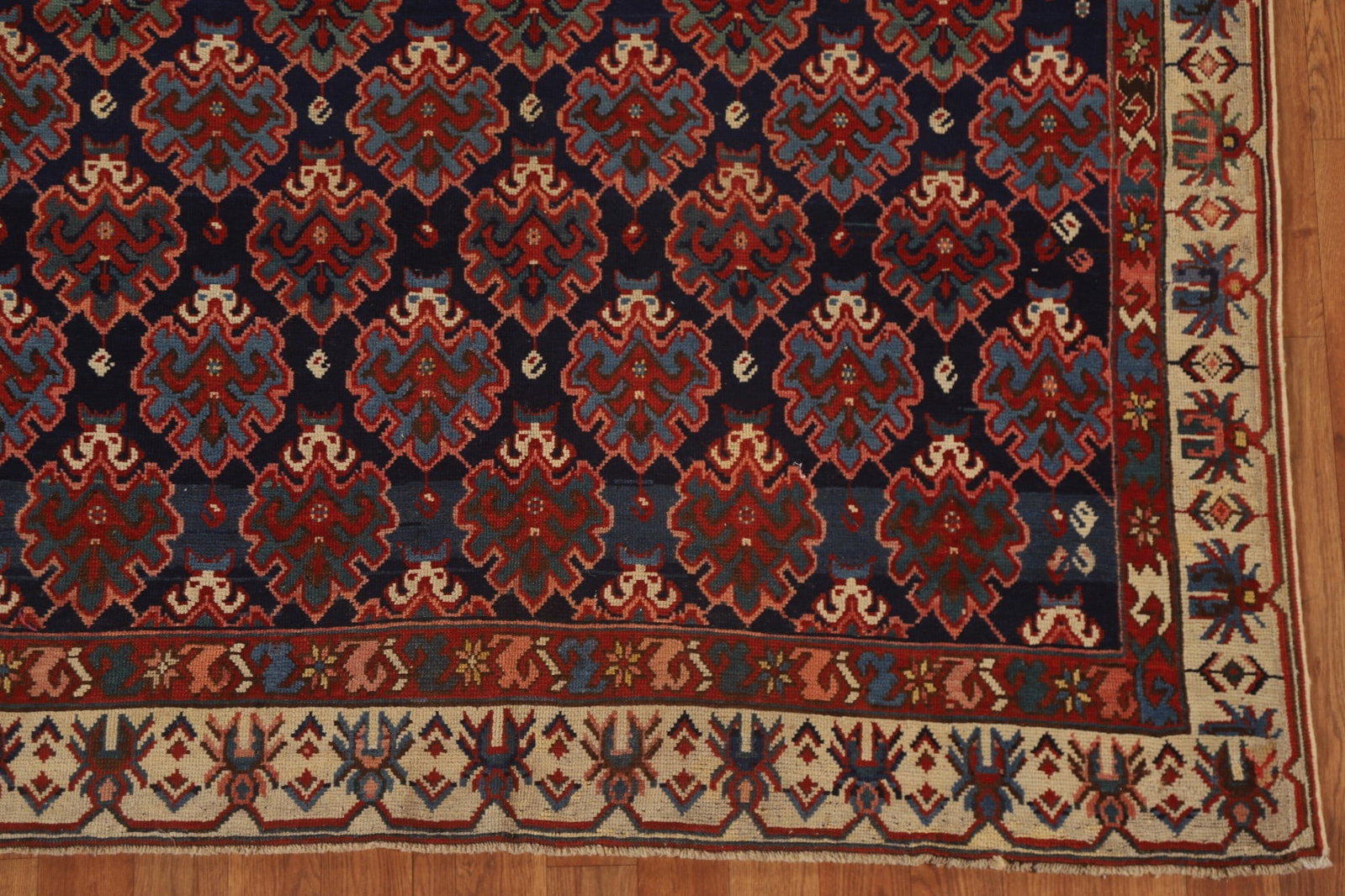 Pre-1900 Antique Vegetable Dye Kazak Oriental Area Rug 5x11 - 7