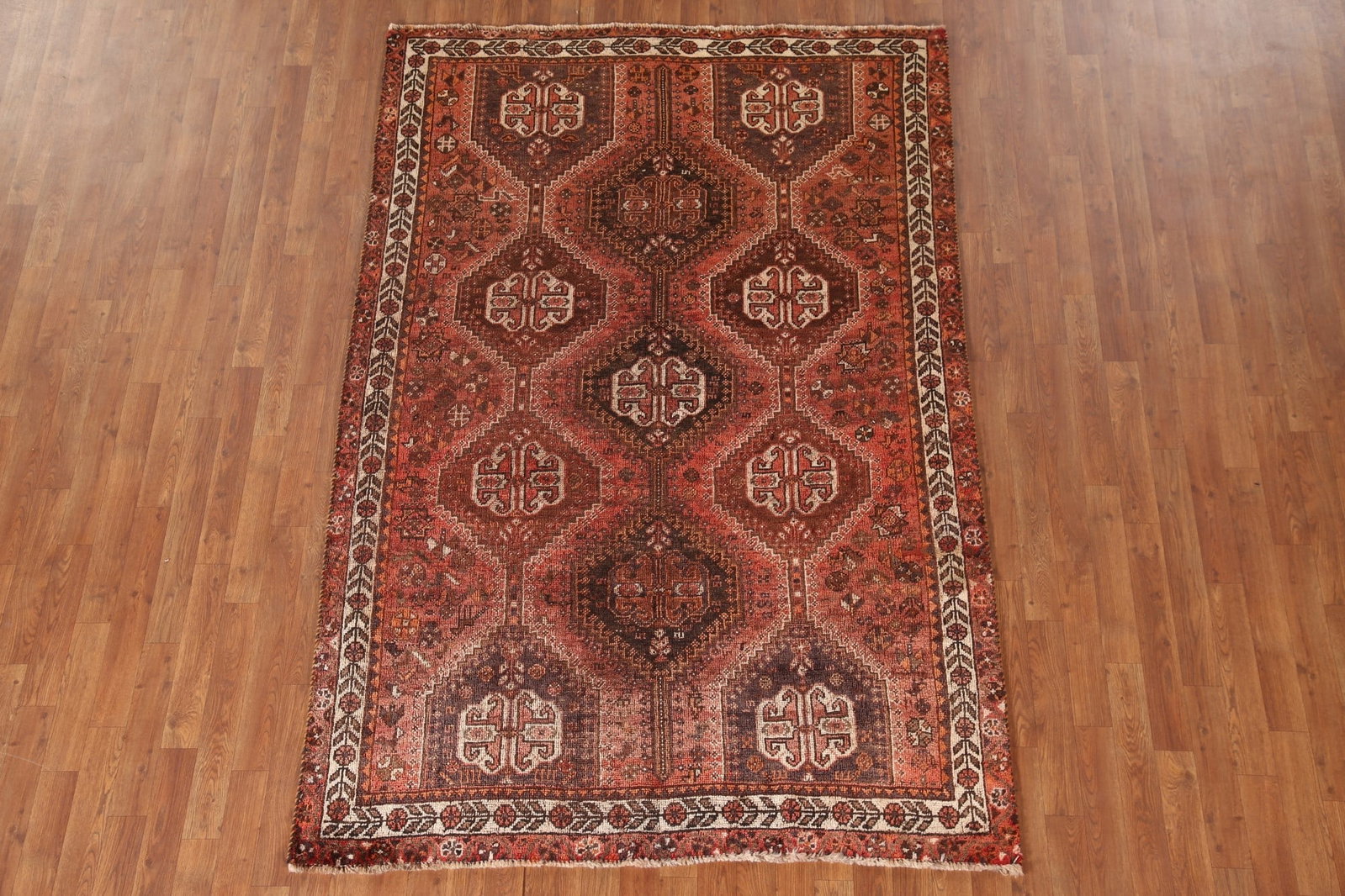 Antique Vegetable Dye Shiraz Persian Area Rug 5x8 - 3