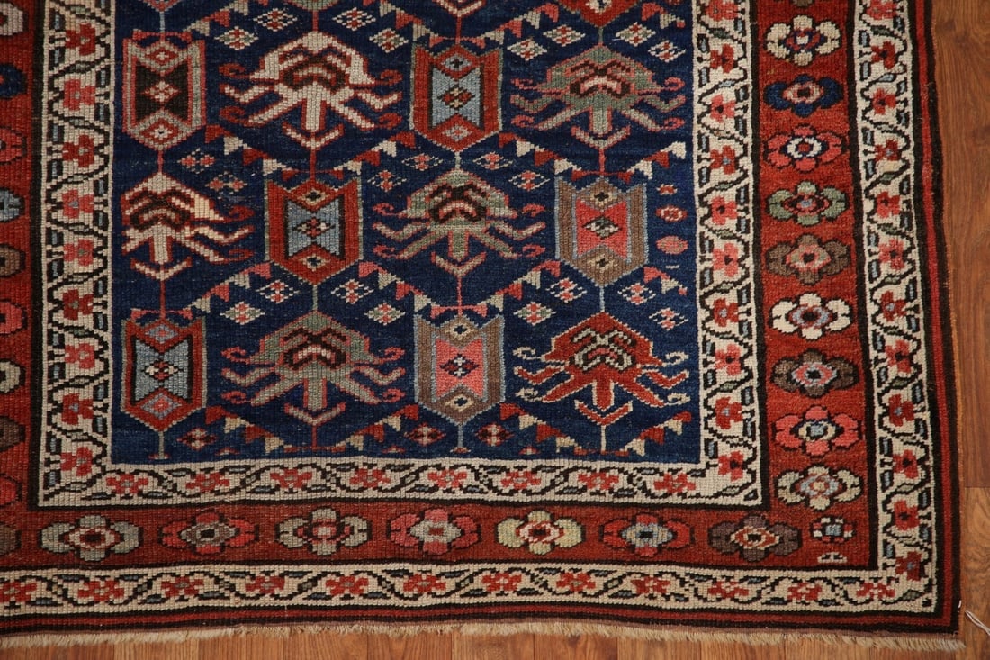Pre-1900 Antique Kazak Oriental Runner Rug 4x9 - 6