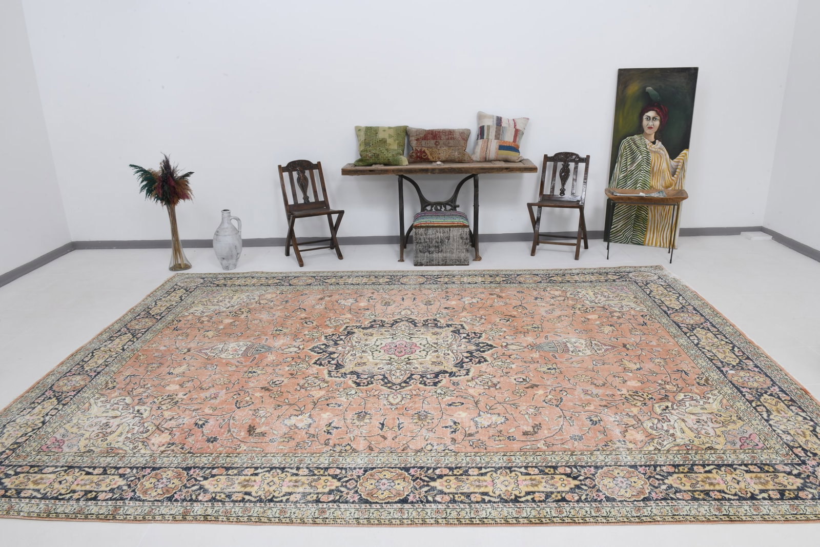 9'1'' x 13'2'' Vintage Wool Runner Rug - 20675 - 2