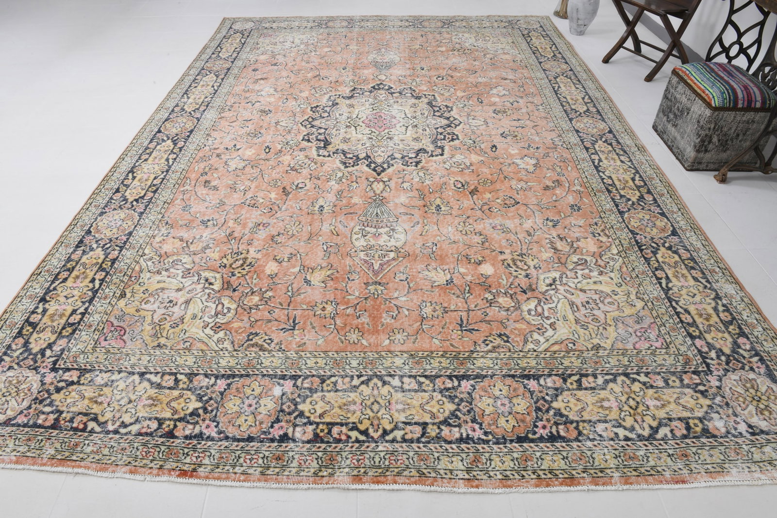 9'1'' x 13'2'' Vintage Wool Runner Rug - 20675 - 5