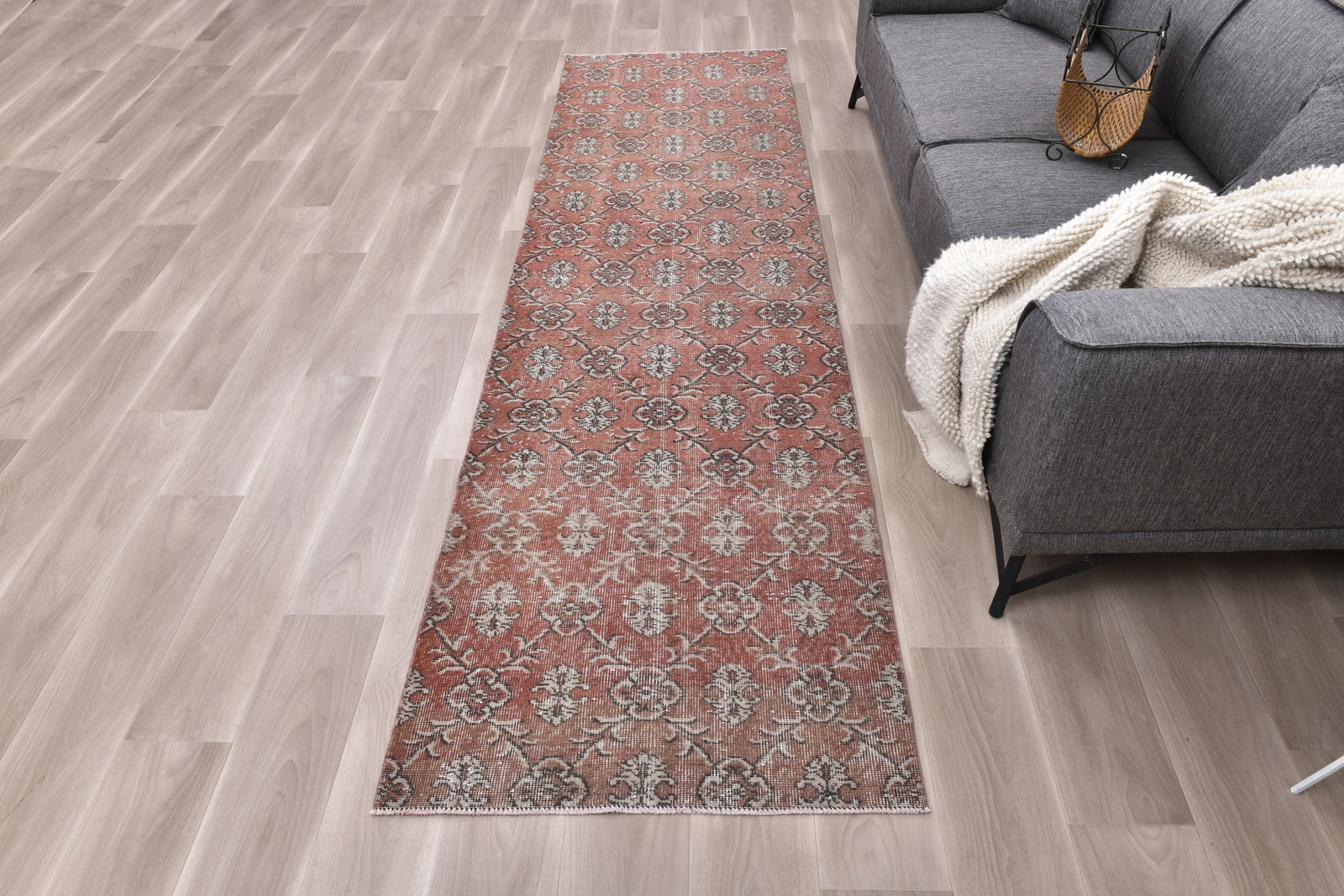 2'11'' x 10'5'' Handmade Vintage Wool Rug - 242466 - 3