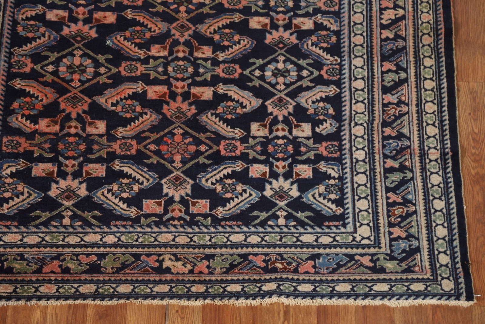 Antique Navy Blue Kazak Vegetable Dye Rug 4x6 - 7
