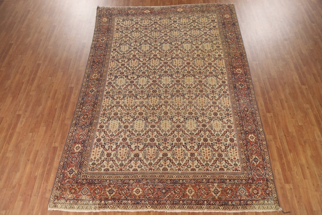 Pre-1900 Antique Mahal Vegetable Dye Persian Area Rug 9x13 - 2