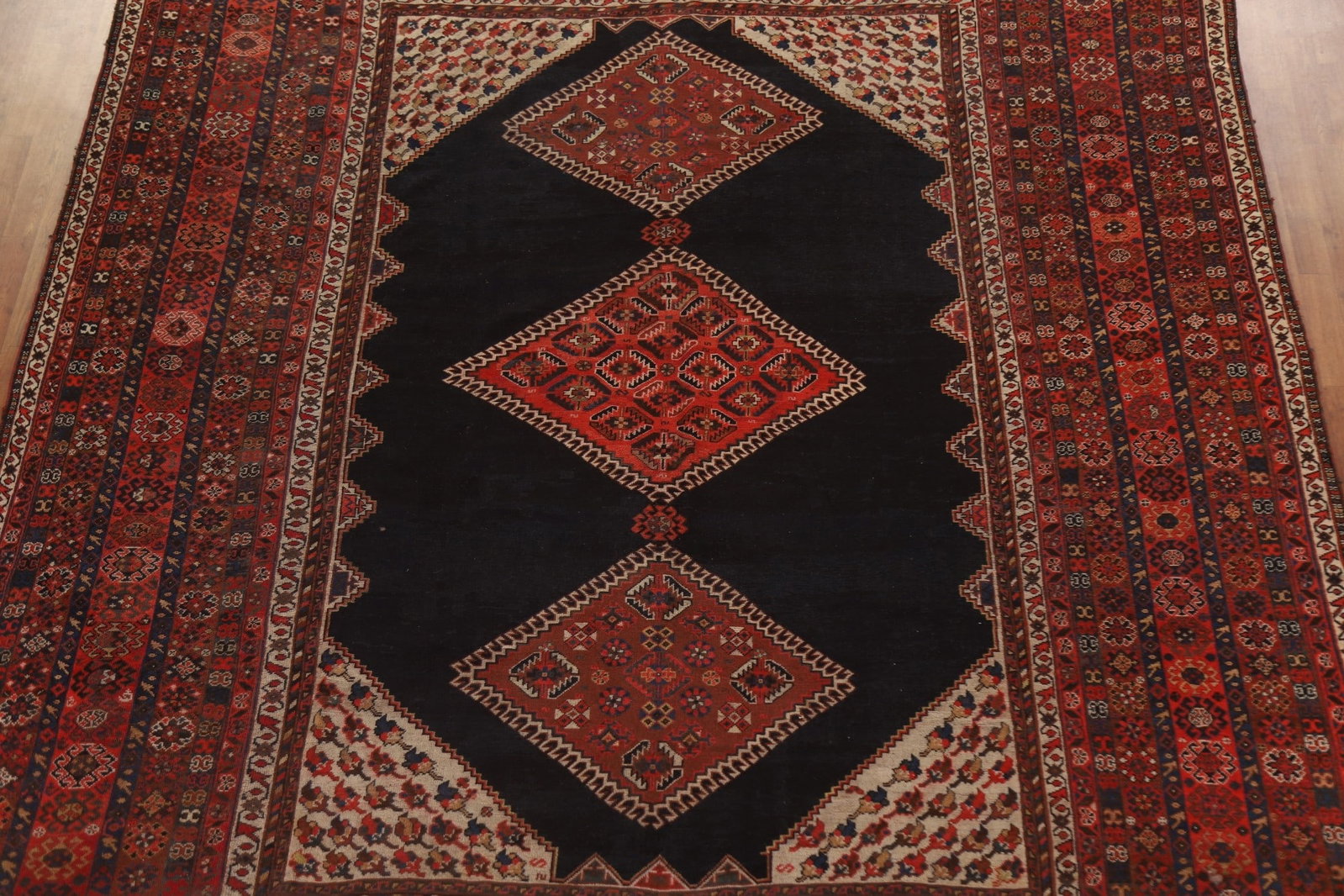 Pre-1900 Antique Vegetable Dye Ghashghaie Persian Area Rug 10x13 - 4