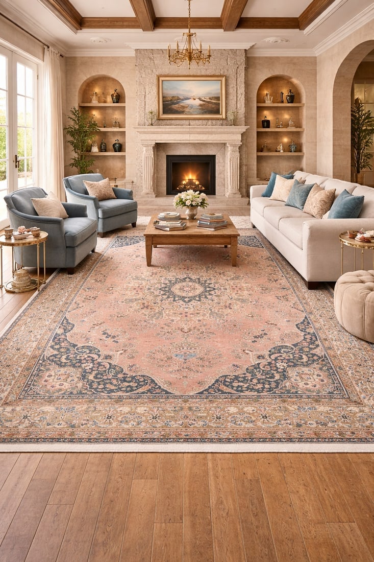 Antique Muted Floral 9'5X12'6 Distressed Vintage Oriental Rug - 2