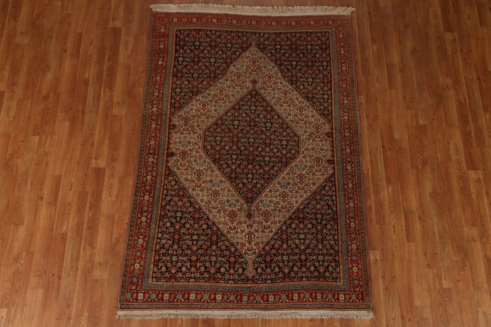 Pre-1900 Antique Vegetable Dye Senneh Persian Area Rug 5x6 - 14