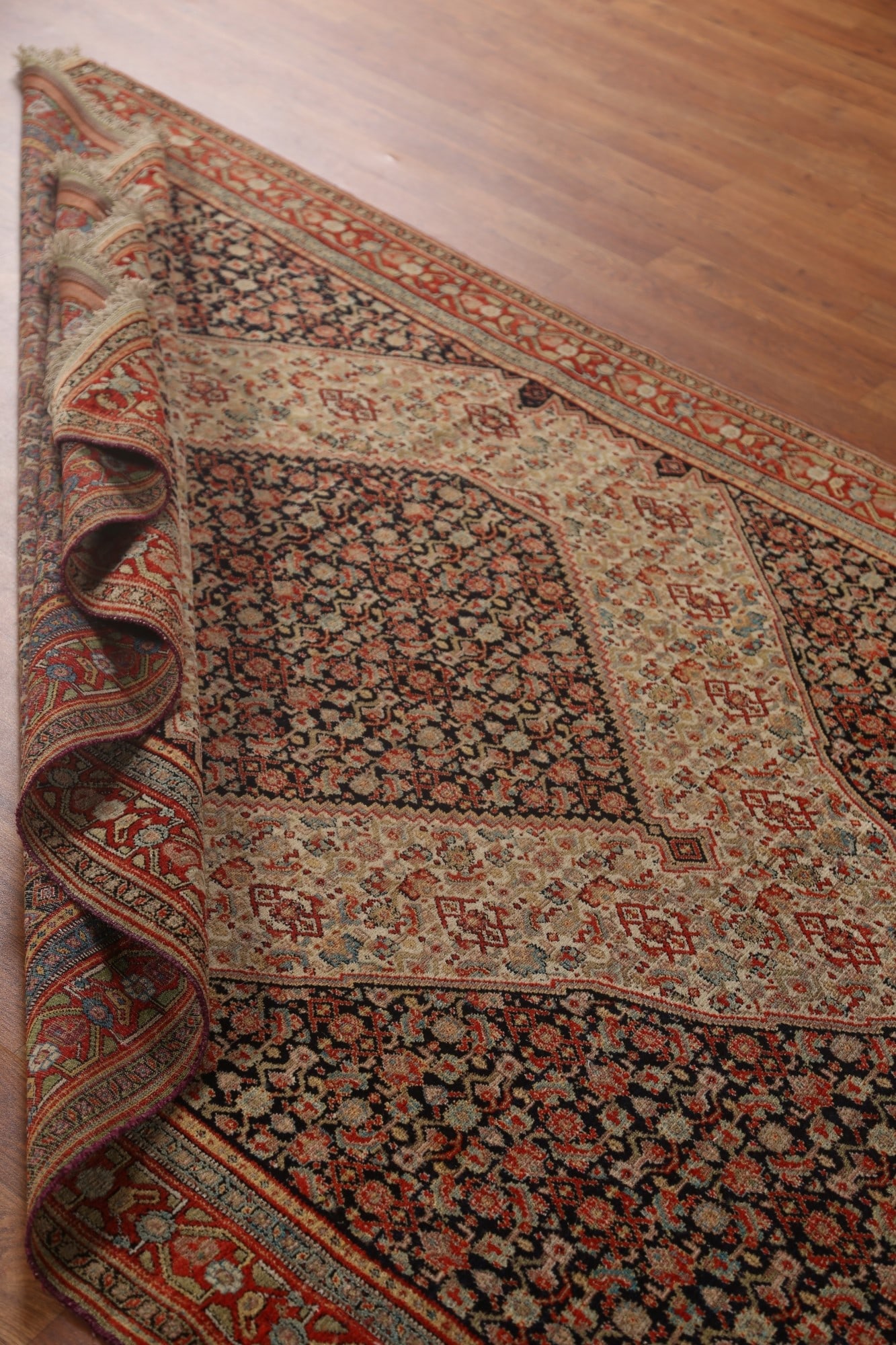 Pre-1900 Antique Vegetable Dye Senneh Persian Area Rug 5x6 - 16
