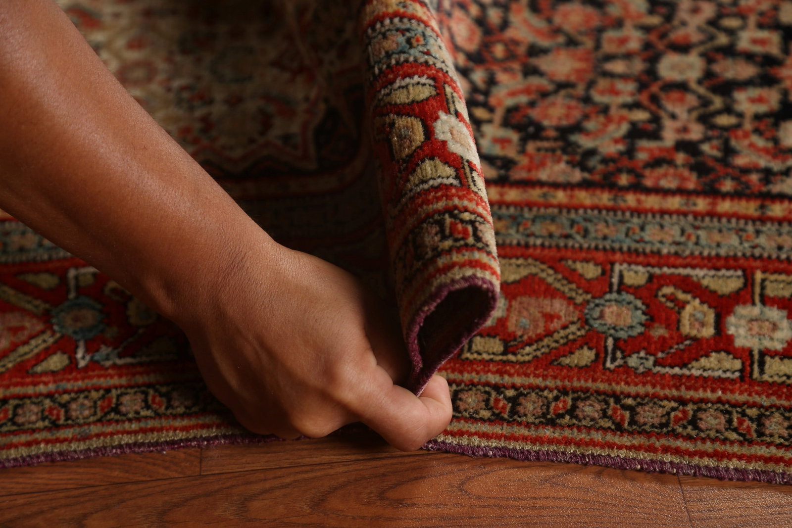 Pre-1900 Antique Vegetable Dye Senneh Persian Area Rug 5x6 - 17