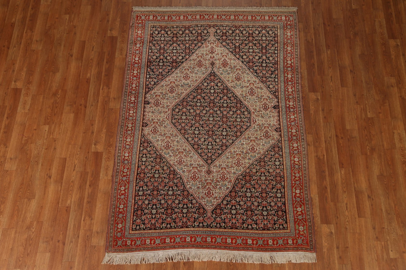 Pre-1900 Antique Vegetable Dye Senneh Persian Area Rug 5x6 - 2