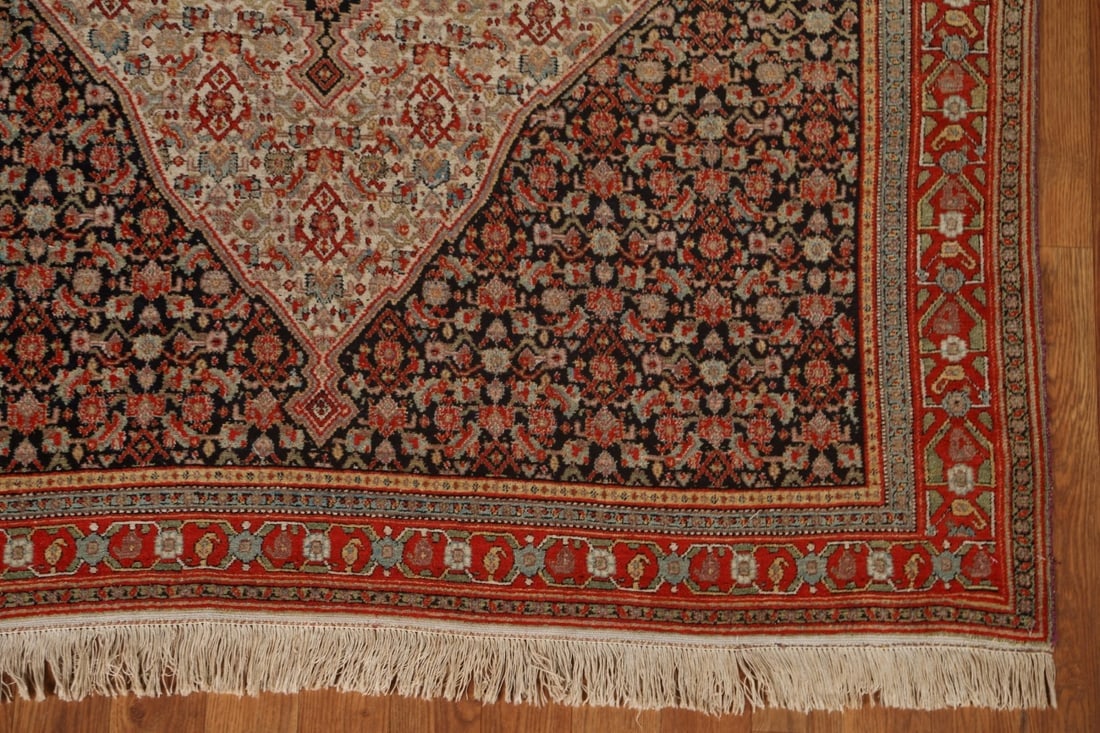Pre-1900 Antique Vegetable Dye Senneh Persian Area Rug 5x6 - 6
