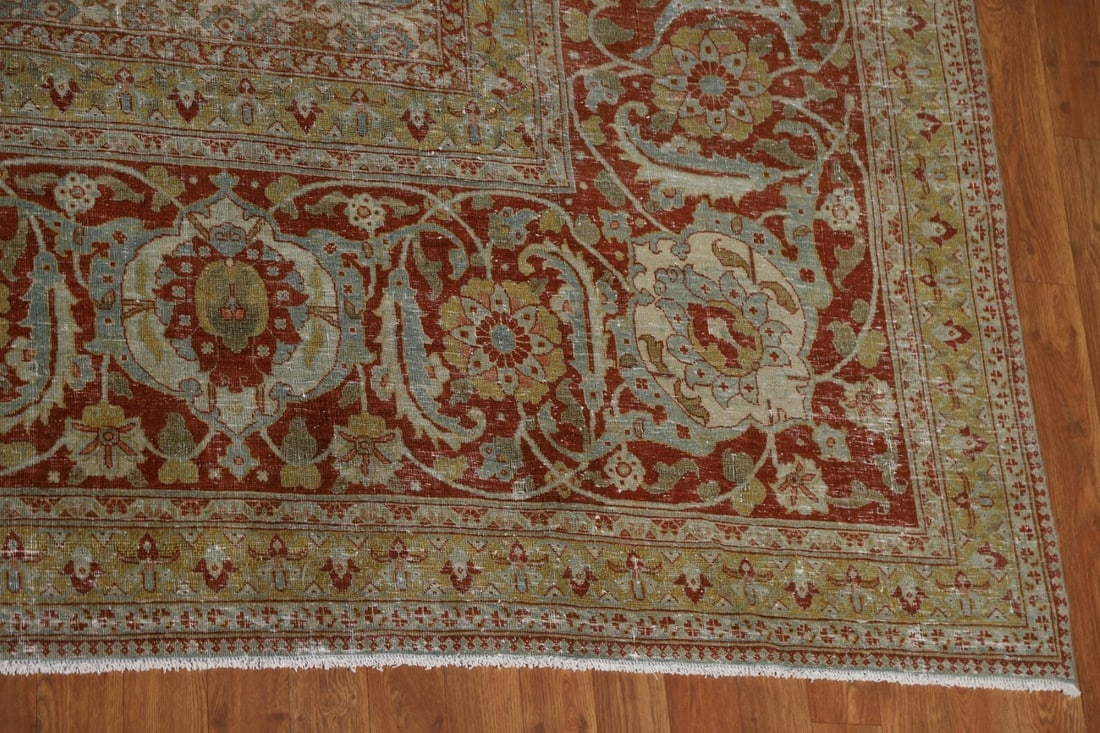 Pre-1900 Antique Sultanabad Vegetable Dye Persian Rug 15x21 - 7