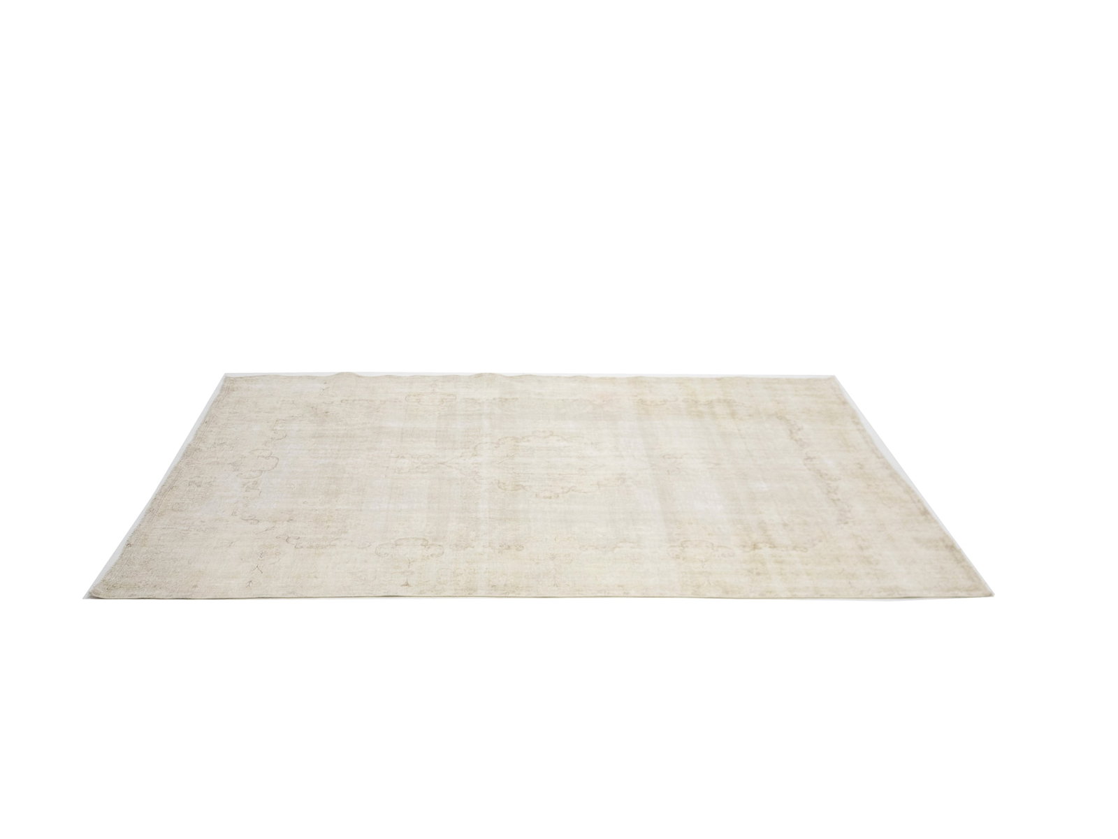 Antique Muted Beige Floral 7'9X11'6 Distressed Vintage Oriental Rug - 5